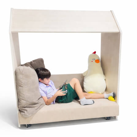 โซฟาเด็ก ดีไซน์บ้านไม้ 2 ที่นั่ง BEABLE LITTLESPACE รุ่น READING POD C ขนาด 120X55X145 ซม. สีไม้_0
